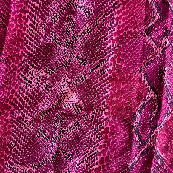 Burberry Pink Snakeskin Animal Print Silk Square Scarf - Picture 4 of 7